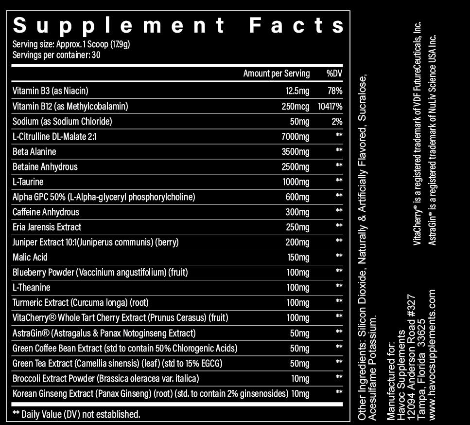 Florida Maniac Pre workout - Fruit Punch - Preworkout